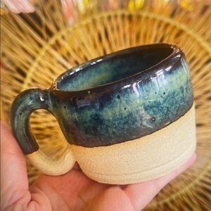 Handcrafted Ceramic Mug - Blue and Cream